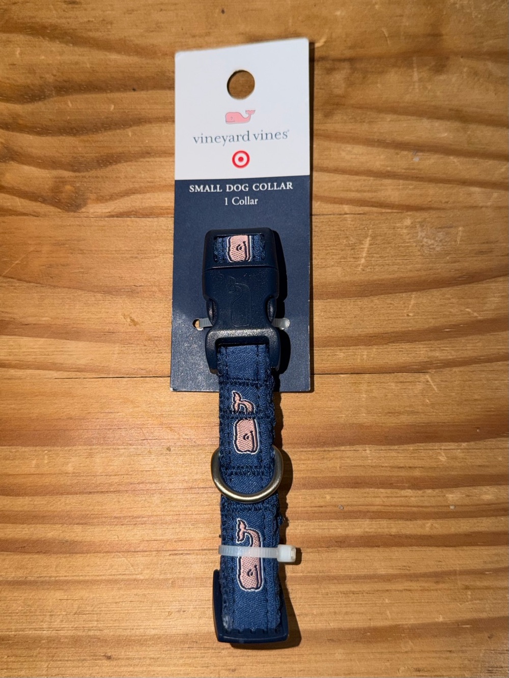 NWT Vineyard Vines Small Dog Collar - Navy Blue with Pink Whales